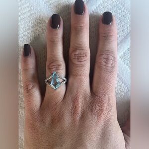 Stauer Blue Deco Kite Ring